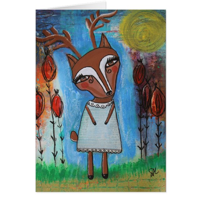 Tomt kort för hjortflicka (Framsidan)