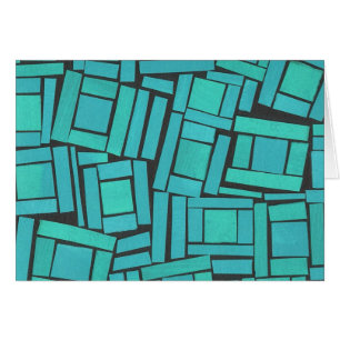Tomt kort för Jazzy mönster för aqua modernt