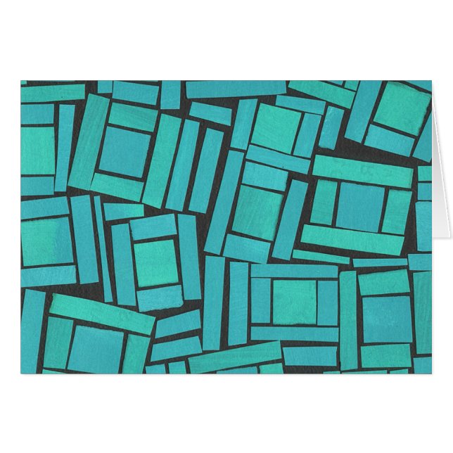 Tomt kort för Jazzy mönster för aqua modernt (Framsidan Horizontal)