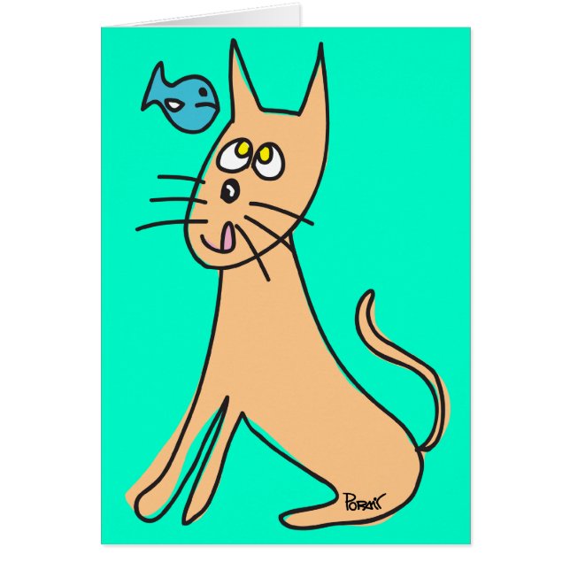 Tomt kort för katt & för fisk (Framsidan)