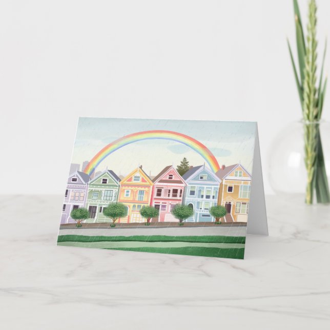 Tomt kort för målat Dam i San Francisco Pastel (Framsida)