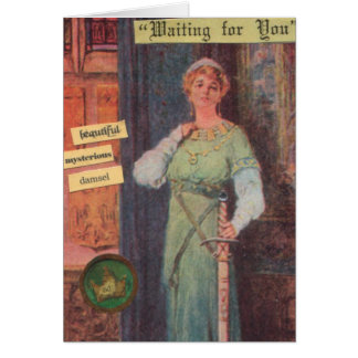 Tomt kort för mystisk medeltida kvinna