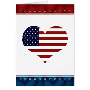 Tomt kort för patriotisk USA hjärta