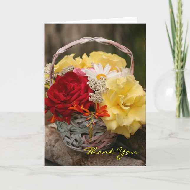 Tomt kort för ro Bouquet Tack (Framsida)