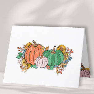 Tomt kort för rosa Pumpkin Flicka-Grattisar