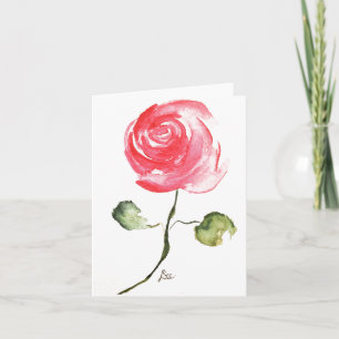 Tomt kort för rosa ros