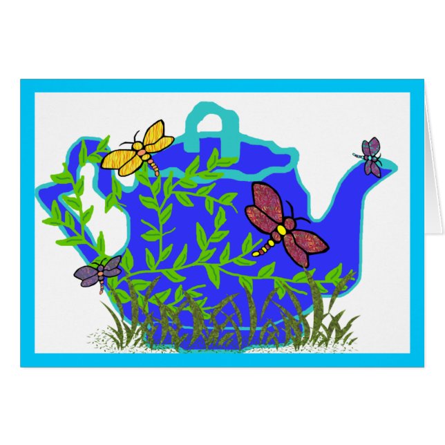 Tomt kort för sländatekanna (Framsidan Horizontal)