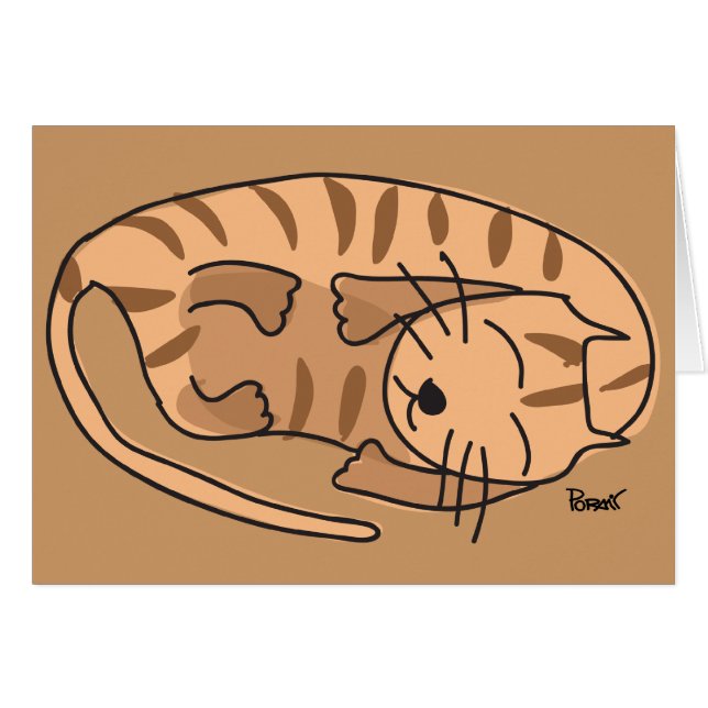 Tomt kort för sömnig katt (Framsidan Horizontal)