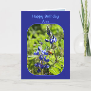 Tomt kort för Texas BluebonnetsAnn grattis på