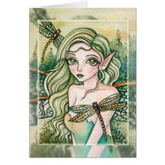 Tomt kort - grön slända