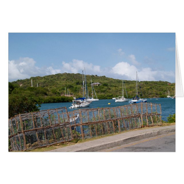 Tomt kort med bild av Nelsons Dockyard Antigua (Framsidan Horizontal)