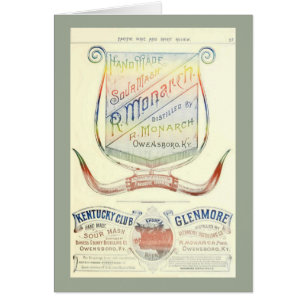 Tomt kort med den historiska whiskeyetiketten 1893