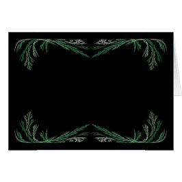 Tomt kort med Grönt och svart Gräns