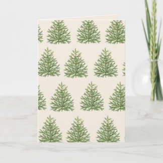 Tomt kort med Julgranar med vattenfärg