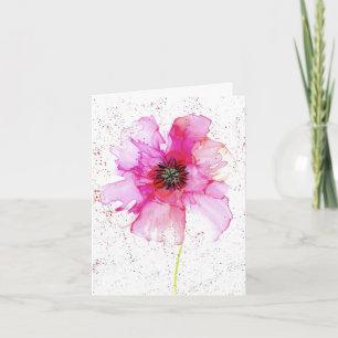 Tomt kort med Rosa blomma