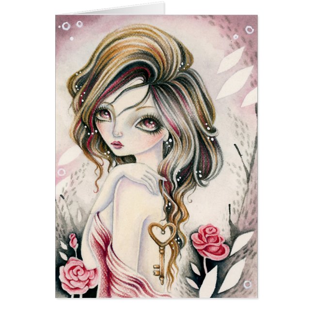 Tomt kort - * nyckel till min hjärta * (Framsidan)