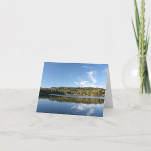 Tomt kort, Sjö, skog, Cabins Blå himmel Tack Kort