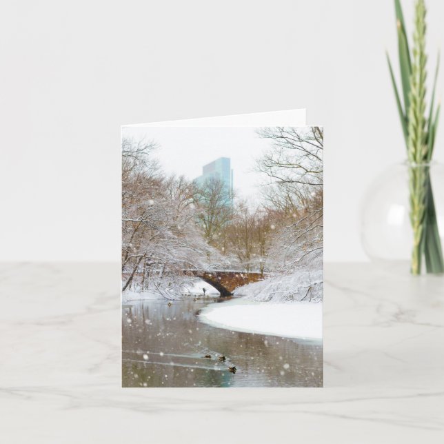 Tomt kort - vintersnöscen (Framsida)