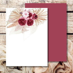 Tomt Lägg Till Din Egen Boho Burgundy Pampas Gräs Inbjudningar