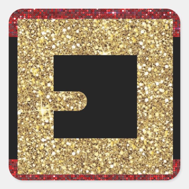 Tomt-låsbeslag, julklacksmärken fyrkantigt klistermärke (Framsida)