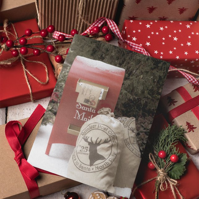 Tomt Mail Reindeer Post Office - jul Kort (Skapare uppladdad)