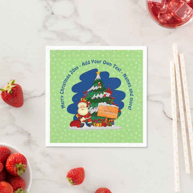 Tomt med Julgran 20xx, lägg till text Pappersservett (Insitu)