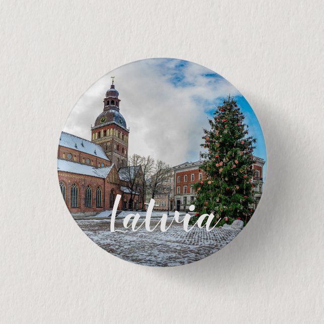 Tomt med Julgran i Riga Knapp (Framsida)