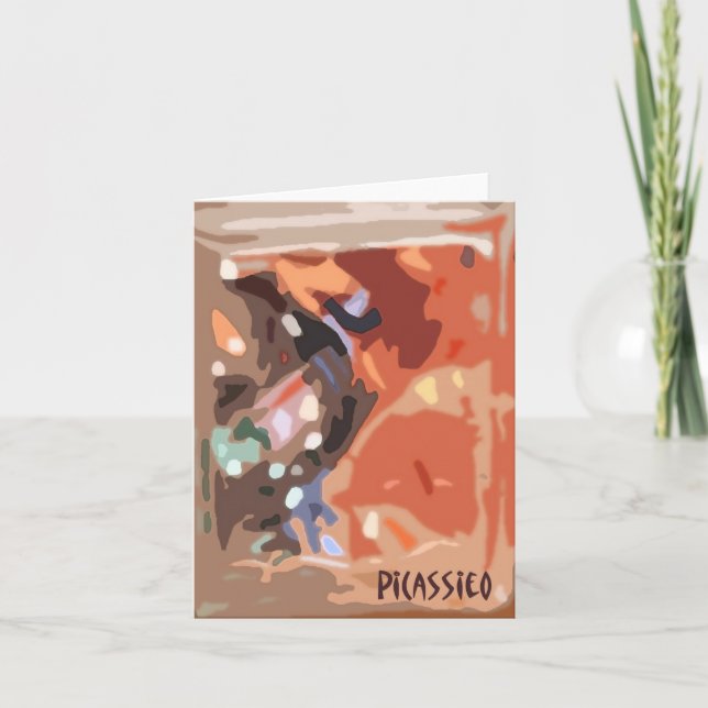 Tomt notera kortet i varma kaffefärger, "hoade kort (Framsida)