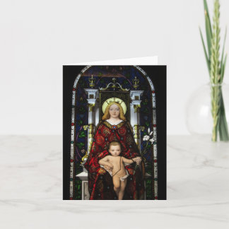 Tomt notera kortet--Madonna och barn Kort