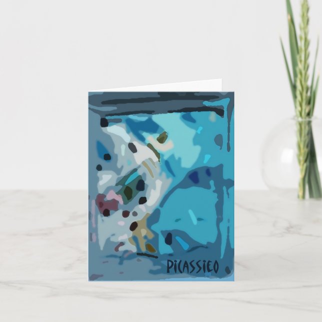 Tomt notera kortet skuggar in av blått, "kalla kort (Framsida)