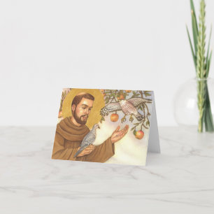 tomt notera kortet St Francis & fåglar Kort