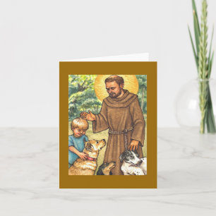 tomt notera kortet St Francis & hundar Kort