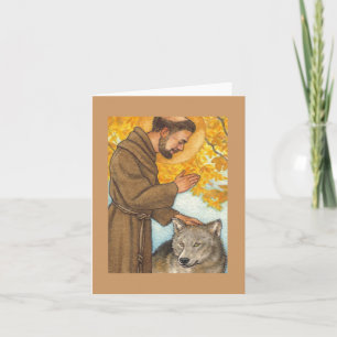 tomt notera kortet St Francis & vargen Kort
