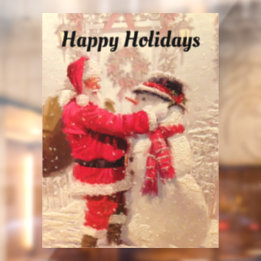 Tomt och Snögubbe-fönsterlapp