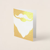 Tomt Pappa jul, vitt skäggigt guld-kort