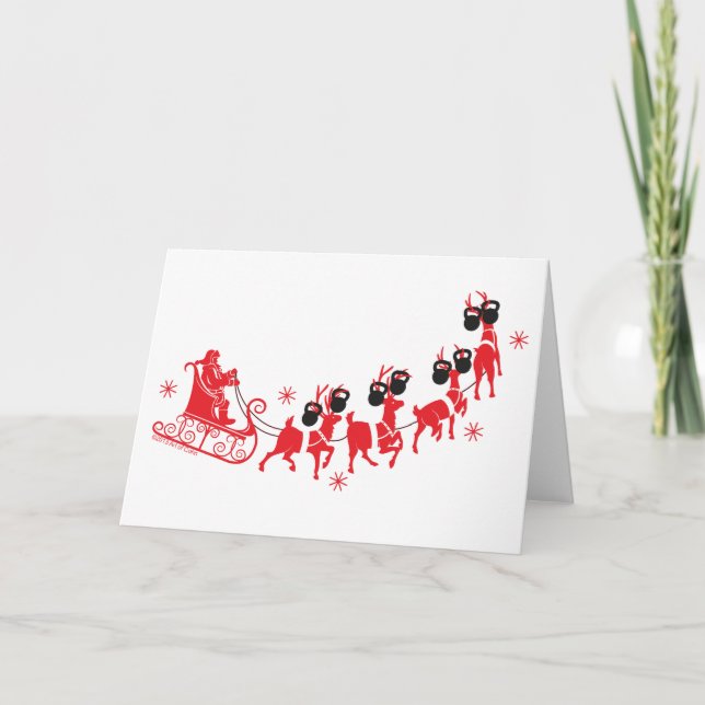 Tomt & Reindeer Kettlebell God jul Card Helgkort (Framsida)