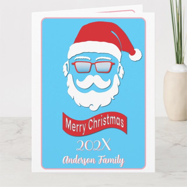 Tomt roligt Hipster stil julkort Kort (Framsida)