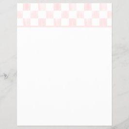 Tomt rosa och vitt rutigt brevpapper reklamblad