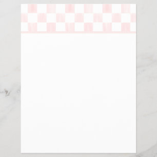 Tomt rosa och vitt rutigt brevpapper reklamblad