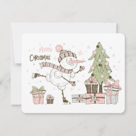 Tomt skal av Snögubbe Presenter med plattkort Julkort