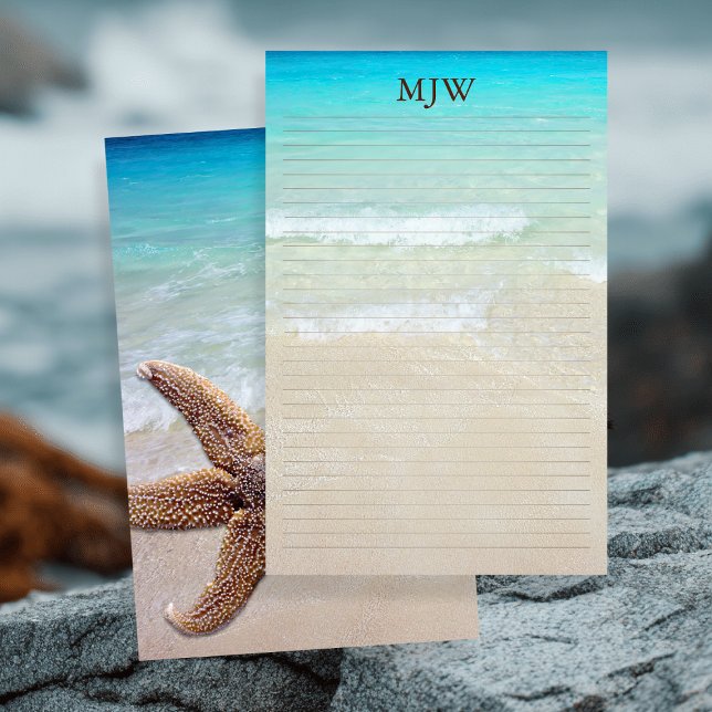 Tomt skrivpapper i oceanens bakgrund brevpapper (Skapare uppladdad)