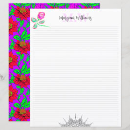 Tomt Sött Blommigt Monogram Namn Pappersvaror Papp
