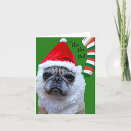 Tomt-Tassar Funny Pug-julkort/Helgdag-kort Helgkort