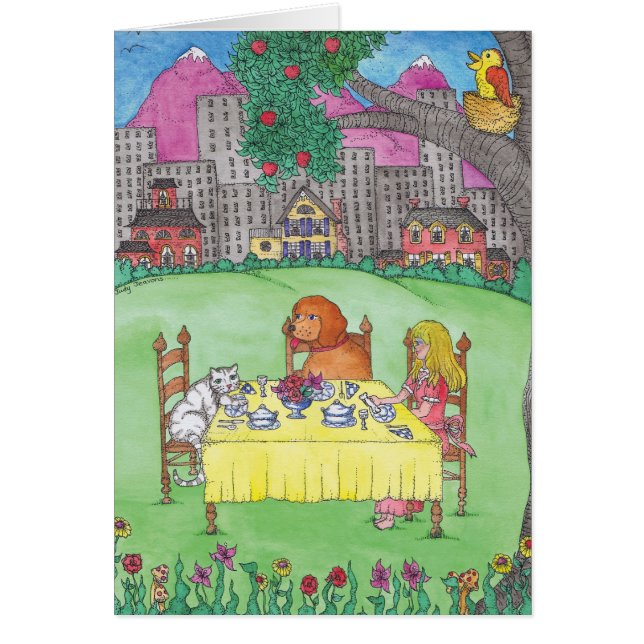 TOMT - Teaparty Hälsningskort (Framsidan)