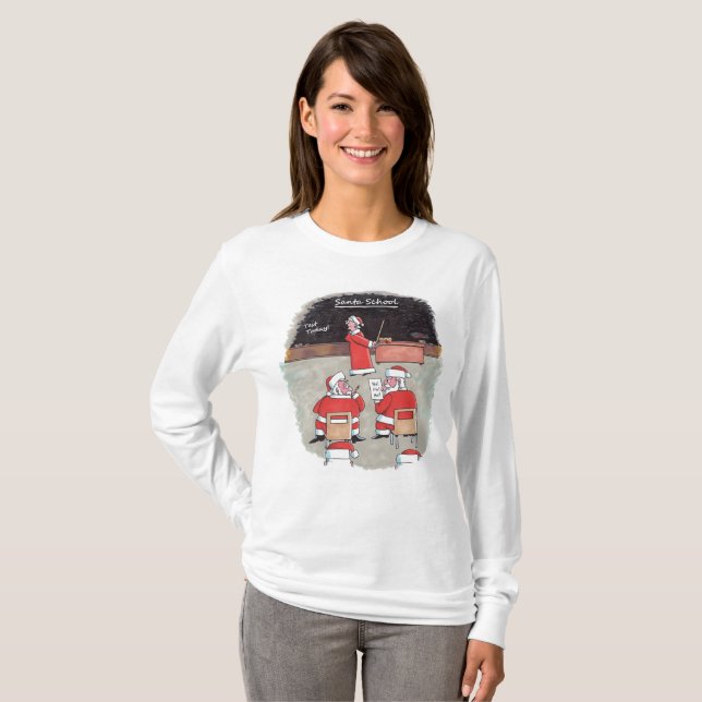 Tomt test för vit långärmad T-shirt för kvinnor (Hel framsida)