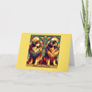 Tomt tibetanskt Mastiff Pair-kort (färgstarkt) Helgkort