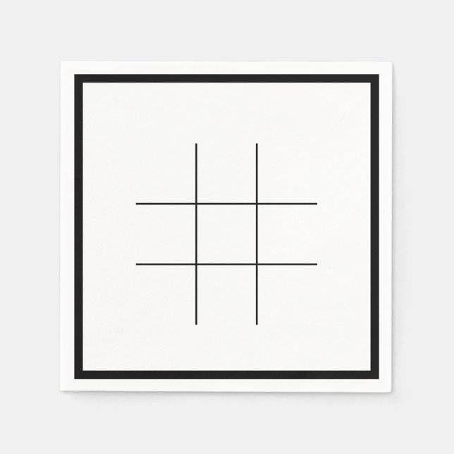 Tomt Tic Tac Toe-rutnät Festsals Kul Snabb Lek  Pappersservett (Framsidan)