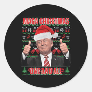 Tomt Trump Jul Humor Funny Trump Julafton 1 Runt Klistermärke
