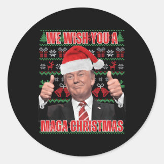 Tomt Trump Jul Humor Funny Trump Julafton 2 Runt Klistermärke