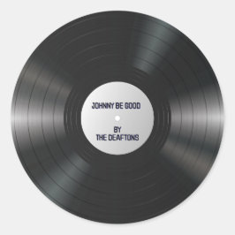 Tomt vinylMusic Record LP DIY Eget namn Runt Klistermärke